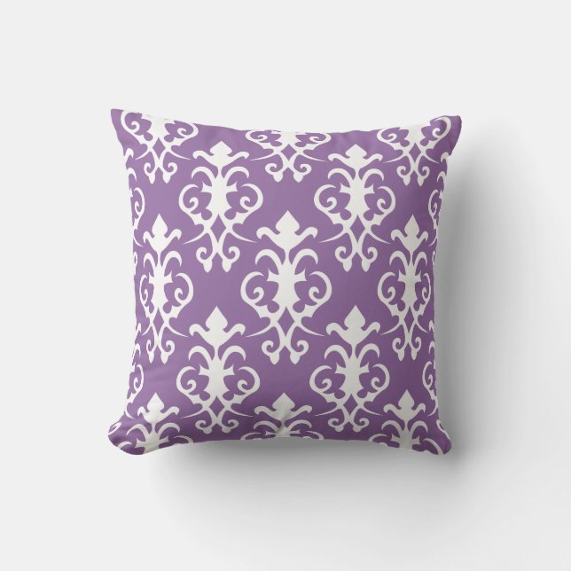 Coussin pourpre décoratif de damassé (Recto)