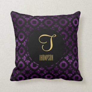 Coussin Pourpre, noir chics, et or