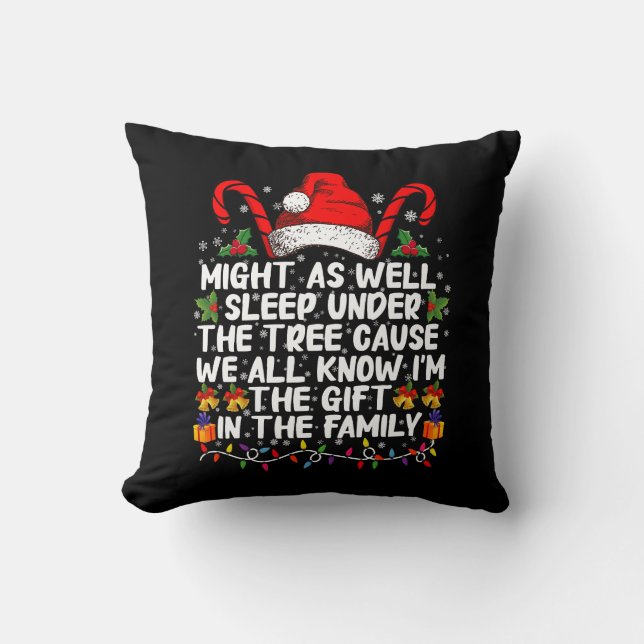 Coussin Pourrait Aussi Dormir Sous Le Cadeau De Noël Arbre (Recto)