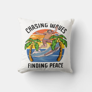 Coussin Poursuivre les vagues pour trouver la paix