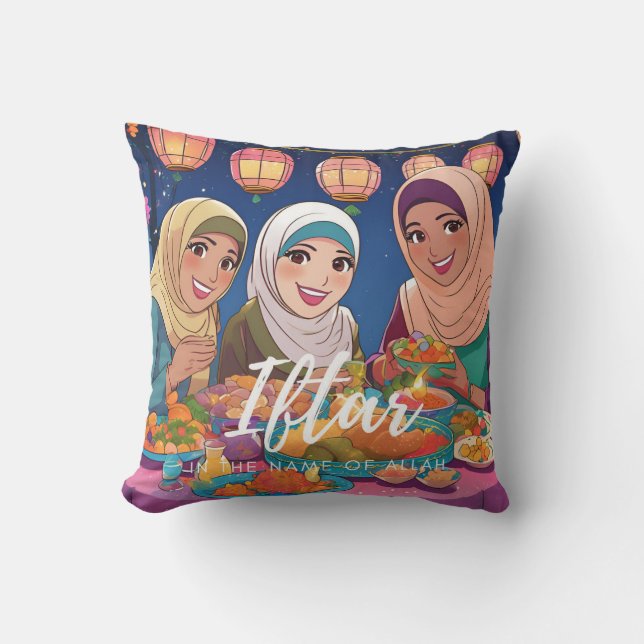 Coussin Poussin Iftar 3 Soeurs (Recto)
