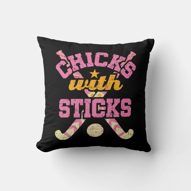 Coussin Poussins avec bâtons Field Hockey Femmes (Recto)