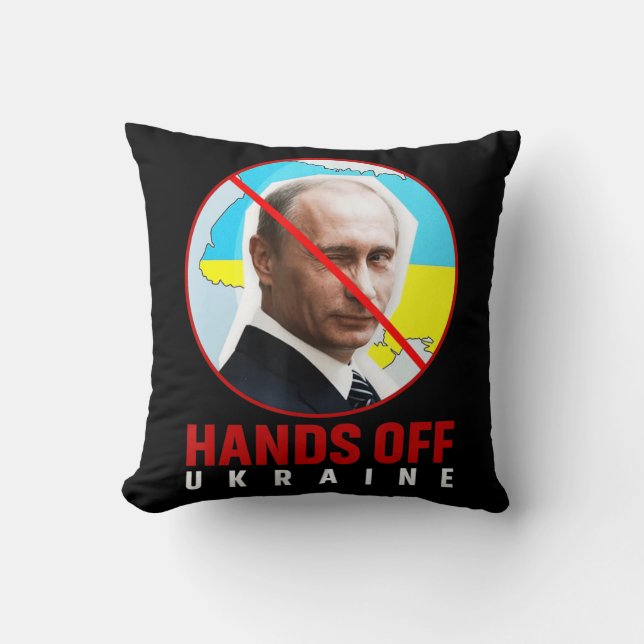 Coussin Poutine met la main à l'Ukraine (Recto)