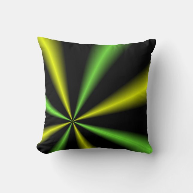 Coussin Poutres vertes et dorées (Recto)