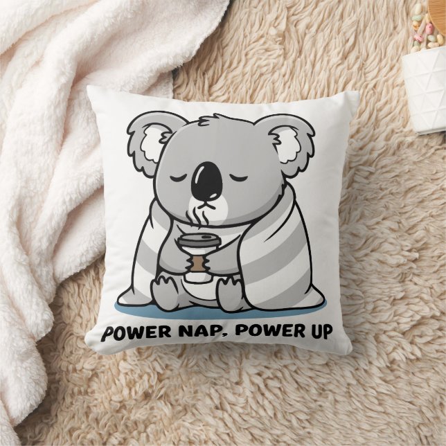 Coussin Power Nap Power Up Cute Koala (Couverture)