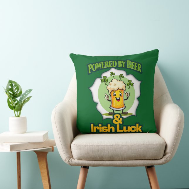 Coussin Powered by Beer St Patrick’s Day Shirt – almofada (Chaise)
