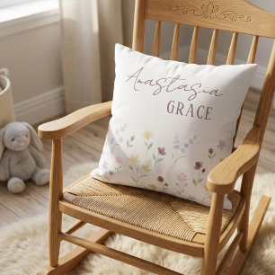 Coussin Prairie de Fleurs Sauvages Bohème Raffinée Nom Flo