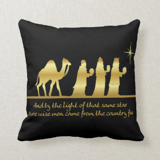 Coussin Premier carreau de vacances de Noel de 3 sages
