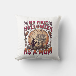 Coussin Premier Halloween en tant que sorcière maman squel