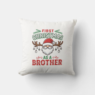Coussin Premier Noël en tant que frère Santa Gnome