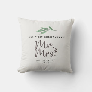 Coussin Premier Noël M. et Mme Heirloom Jetez l'oreiller