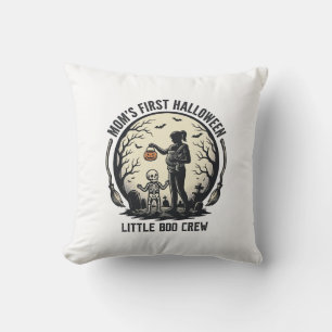 Coussin Premier T-shirt de maman d'Halloween Vintage Spook