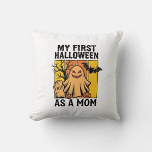 Coussin Premier T-shirt de maman Halloween Design de fantô
