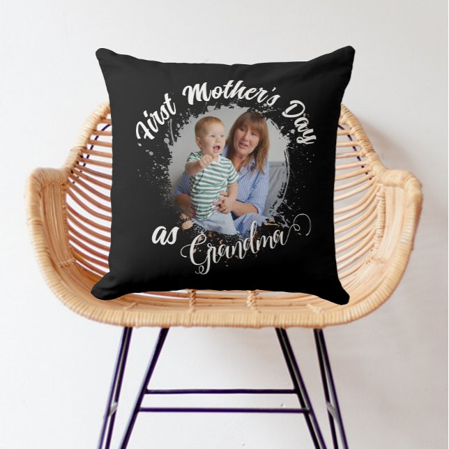 Coussin Première fête de la mère comme grand-mère Photo (Créateur téléchargé)