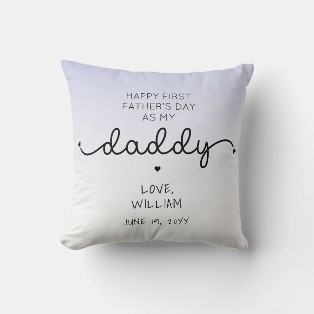 Coussin Première Fête des pères personnalisée Nouveau Dadd (Recto)