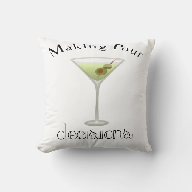 Coussin Prendre des décisions avec du verre Martini (Recto)