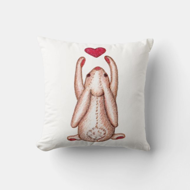 Coussin Prenez-à des amours de Somebunny de coeur vous (Recto)