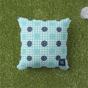 Coussin Préparation de Pickleball à Carreaux – Bleu Nuit &
