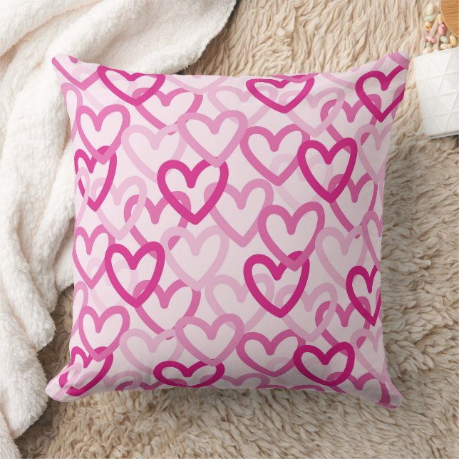 Coussin Preppy Hearts Pink (Couverture)