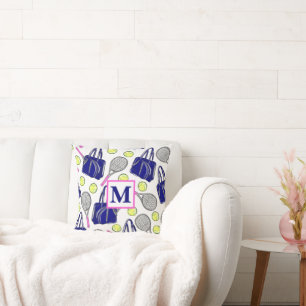 Coussin Preppy Monogram Tennis Navy