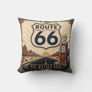 Coussin Présentation Rétro Sud-Ouest Rustique Route 66