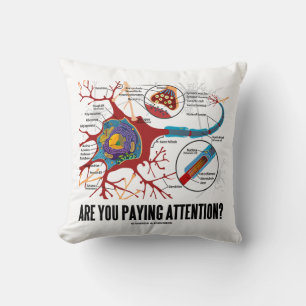 Coussin Prêtez-vous l'attention ? Humour de synapse de