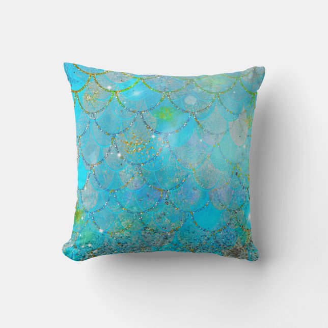 Coussin Pretty Iridescente Pearl Shimmer Mermaid Scales (Recto)