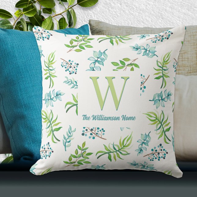 Coussin Pretty Watercolor Floral Garden Personalized  (Créateur téléchargé)