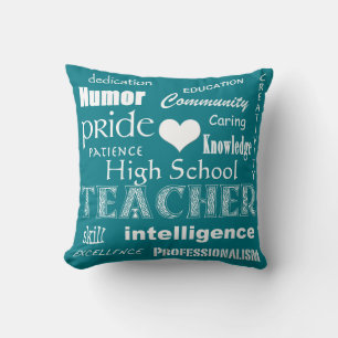 Coussin Pride Enseignant Lycée-Coeur Blanc+Personnalisable