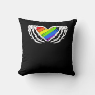 Coussin Pride - Pride Skeleton mains avec coeur 2 Classic
