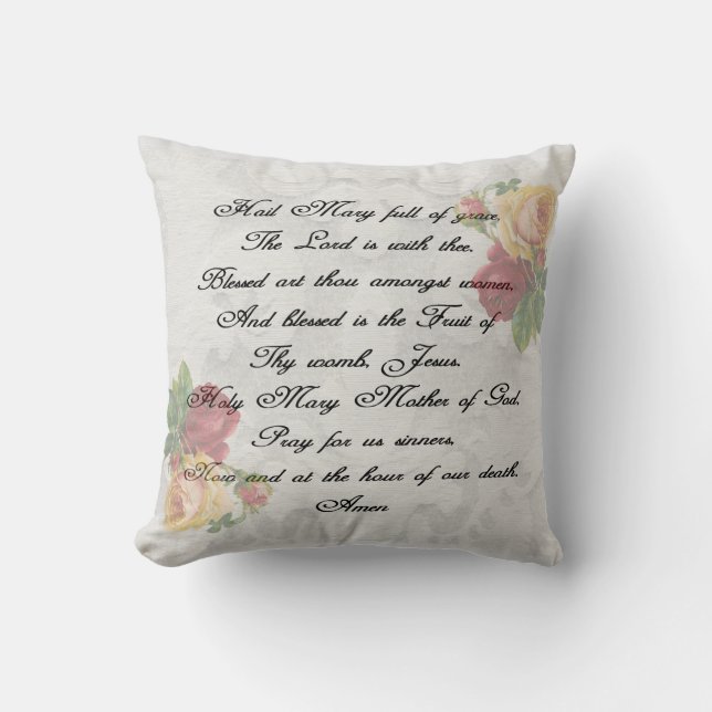 Coussin Prière de Hail Mary (Recto)