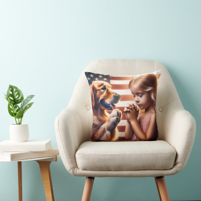 Coussin Prière de la petite fille et de la reine d'or (Chaise)