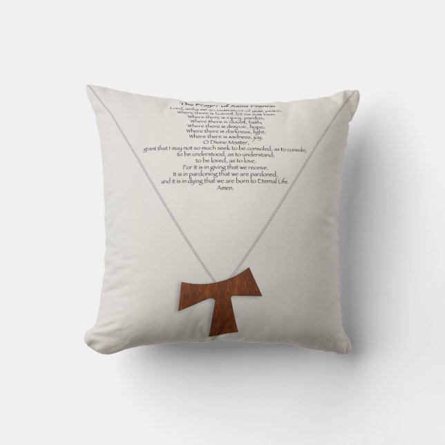 Coussin Prière de saint Francis (Recto)