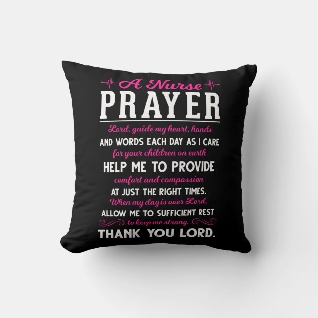 Coussin Prière des infirmières religieuses Seigneur de l'i (Recto)