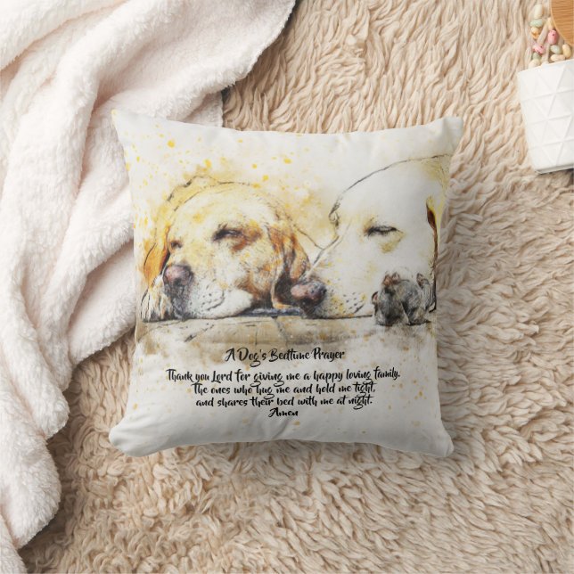 Coussin Prière du coucher d'un chien (Couverture)
