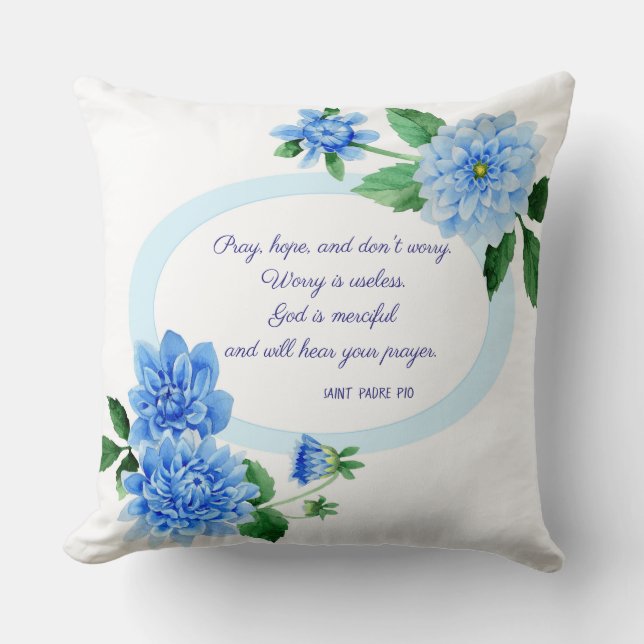 Coussin PRIEZ l'ESPOIR N'INQUIÈTENT PAS des fleurs de (Recto)