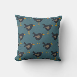 Coussin Prim Crow Coussin, Whimsical Crows Folk Art