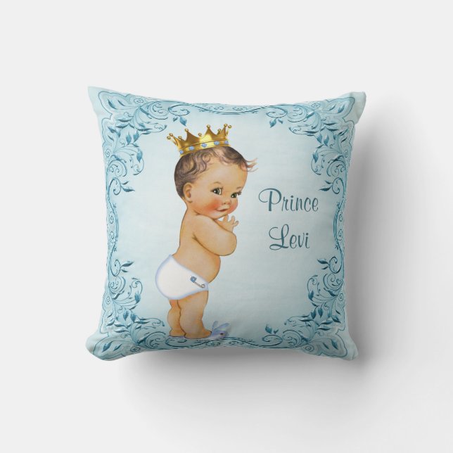 Coussin Prince personnalisé Blue Leaves de brune (Recto)