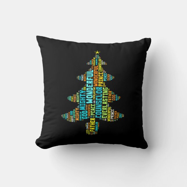 Coussin Prince puissant de Dieu de conseiller merveilleux (Recto)