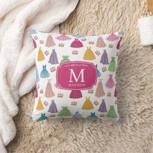 Coussin Princess Dresses Fairytale Petite fille Monogramme