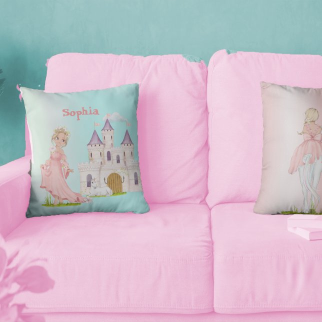 Coussin Princess Unicorn Rose Castle Jeu d'oreiller (Créateur téléchargé)