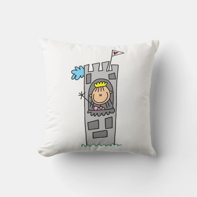 Coussin Princesse dans la tour de château (Recto)