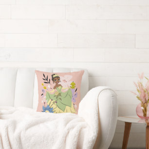 Coussin Princesse Disney Tiana dans le jardin