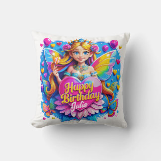 Coussin Princesse Fairy avec baguette scintillante Illustr