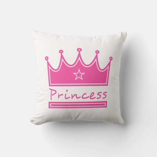 Coussin Princesse rose intelligente avec la couronne pour (Recto)
