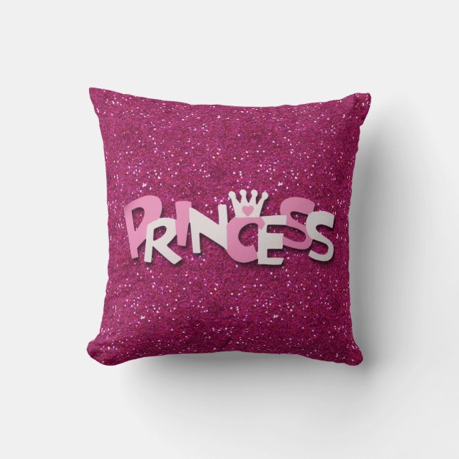 Coussin Princesse scintillante mignonne Glitter de roses (Recto)