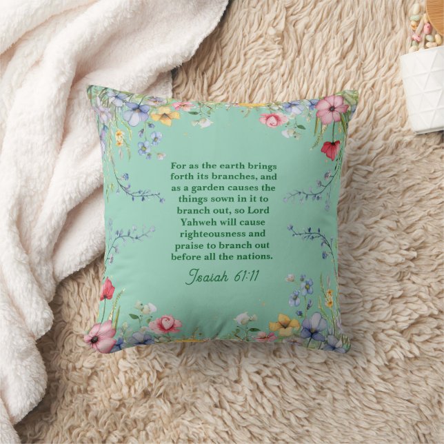 Coussin Printemps Fleur sauvage Jardin Bible Verset Double (Couverture)