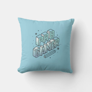 Coussin PRO GAMER — Logo de lettres bloc 3D isométrique