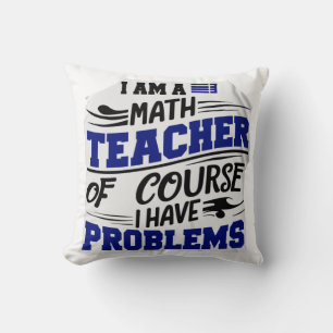 Coussin Prof de maths Blague 