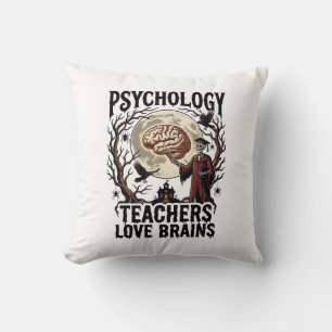 Coussin Professeur de psychologie Halloween Brain Lover Go